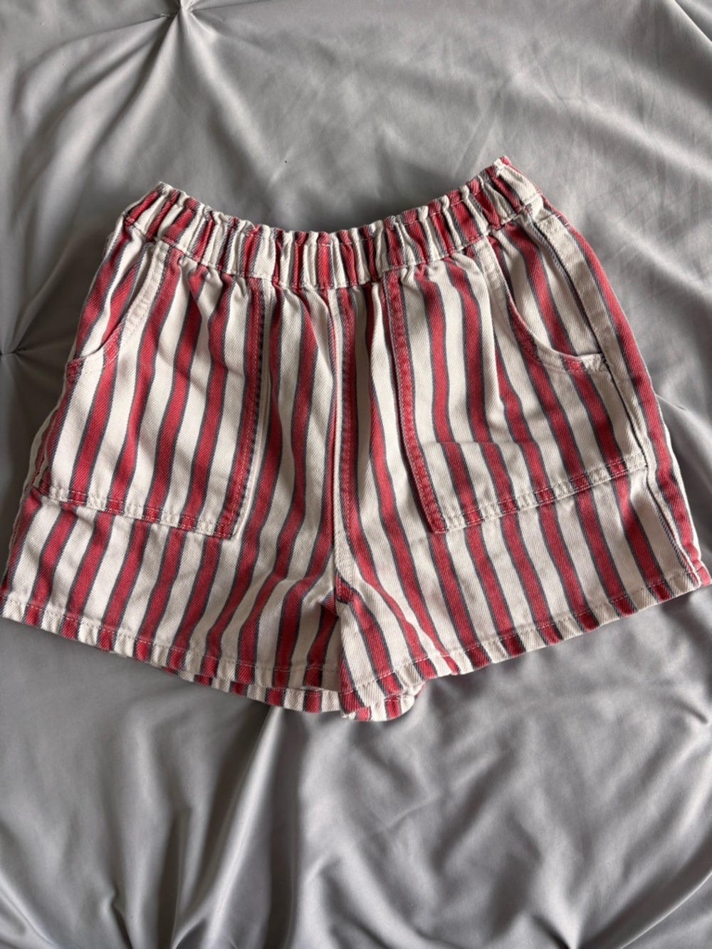 Cotton on Kids Striped Red and White Elastic-Waist Shorts Size 9-10 Girls